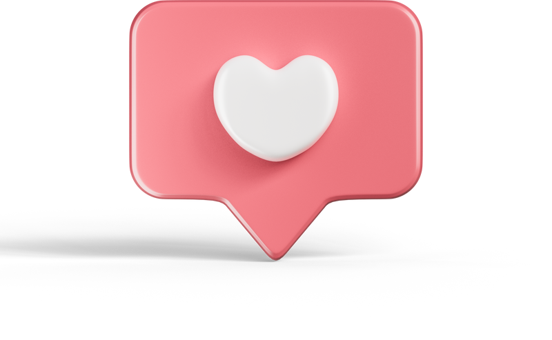 Love chat bubble minimal isolated 3d render illustration